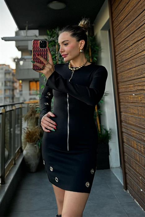 Caniva Kuşgözü Detaylı Elbise