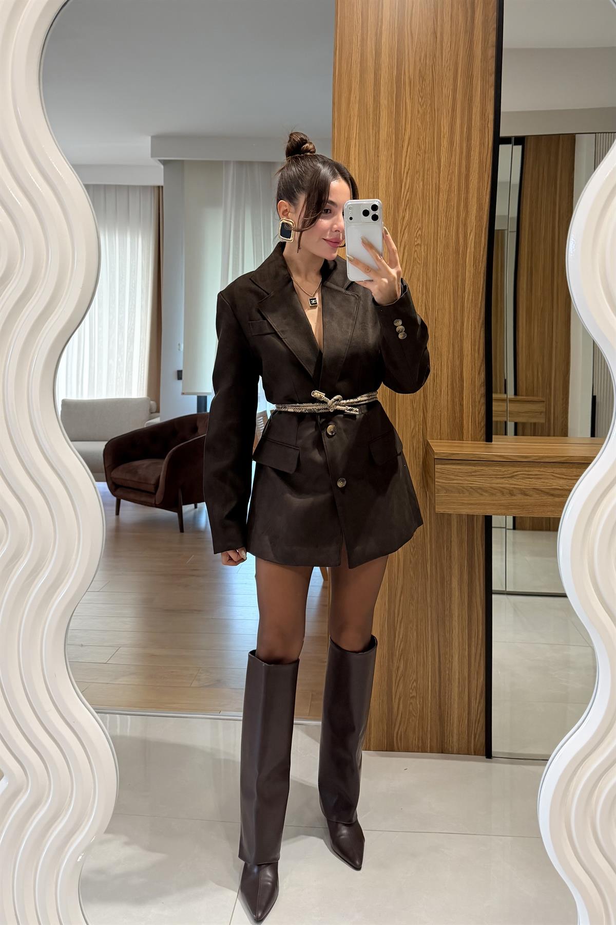 Cannie Acı Kahve Süet Blazer