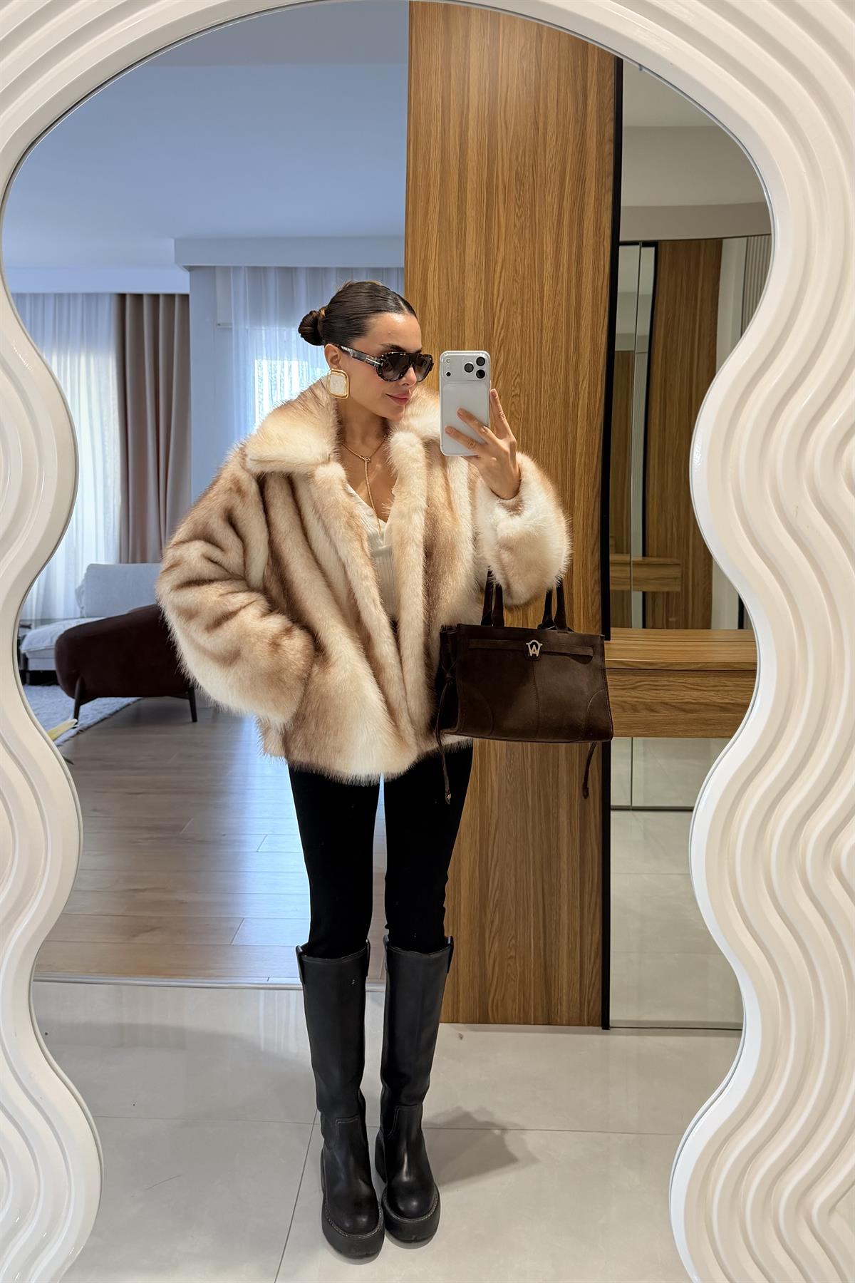 Casamia Siyah Gold Düğmeli Tayt