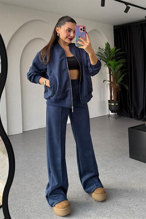 Cassidy Lacivert Süet Takım