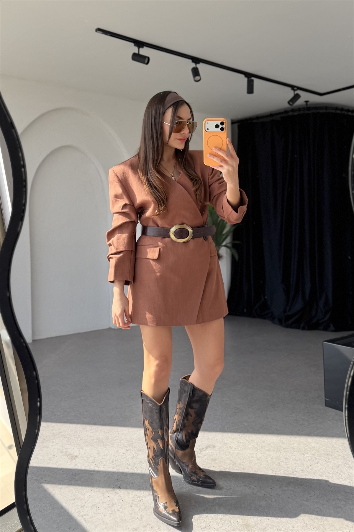 Catia Kiremit Etek Blazer Keten Takım