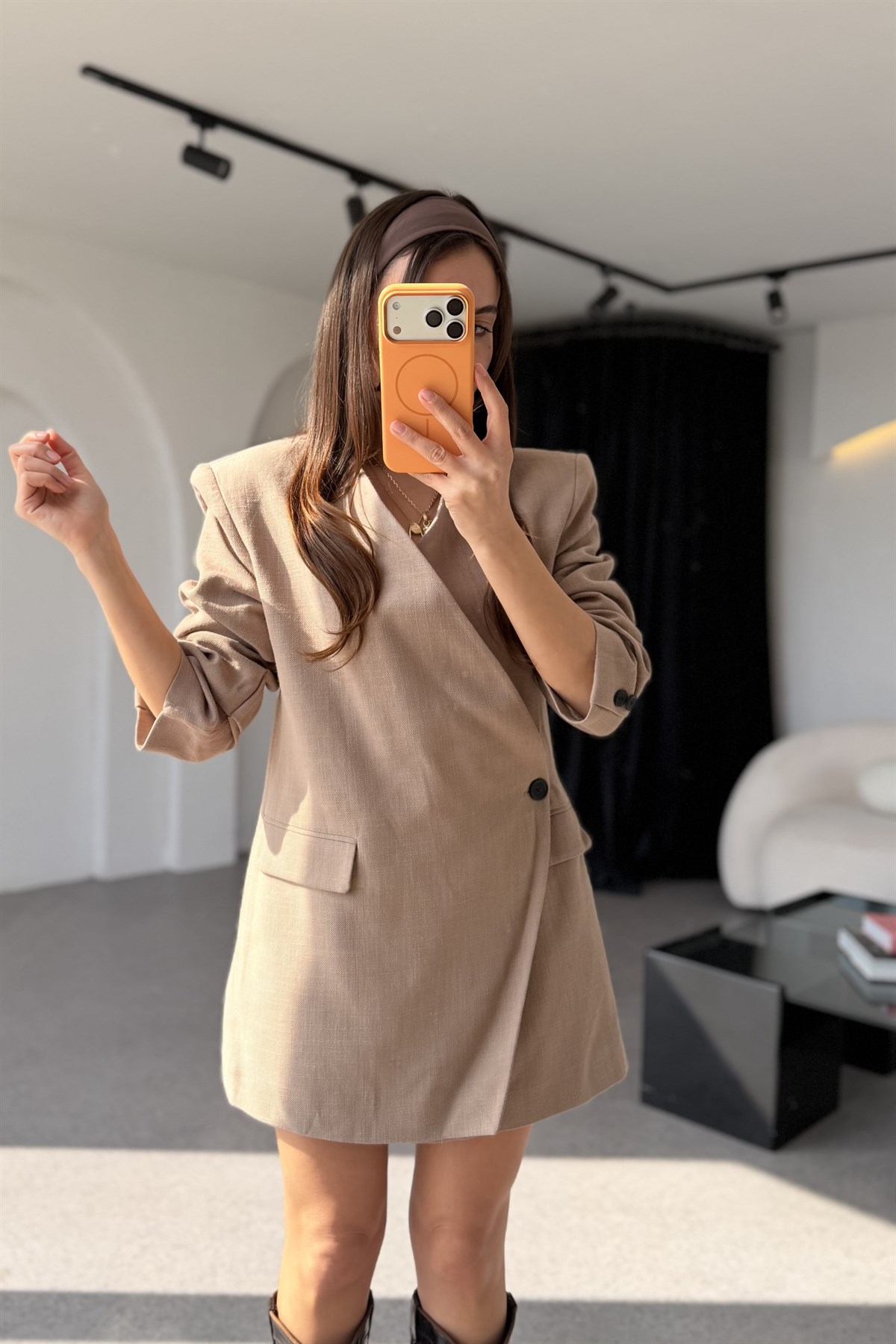 Catia Vizon Etek Blazer Keten Takım