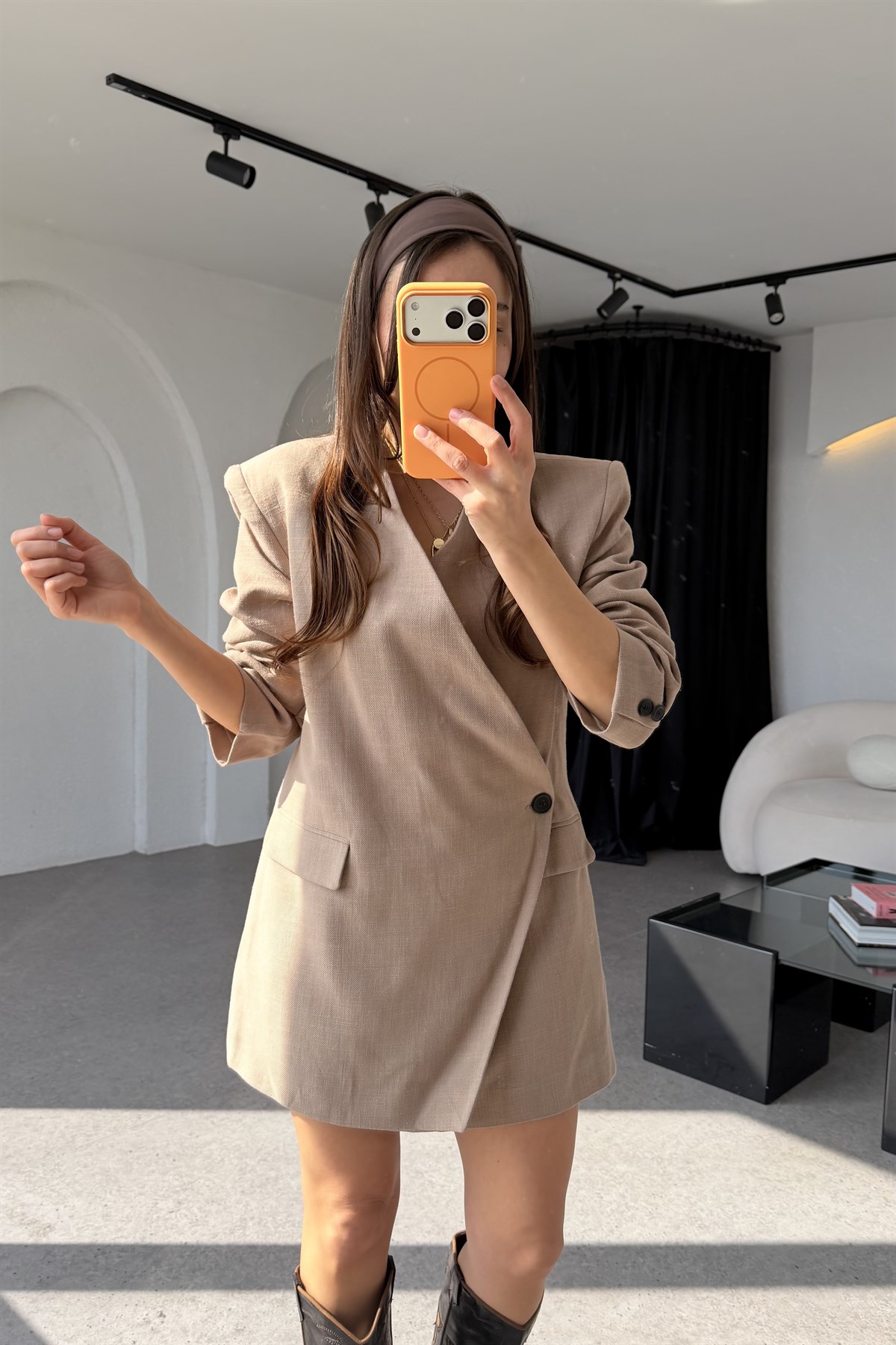 Catia Vizon Etek Blazer Keten Takım