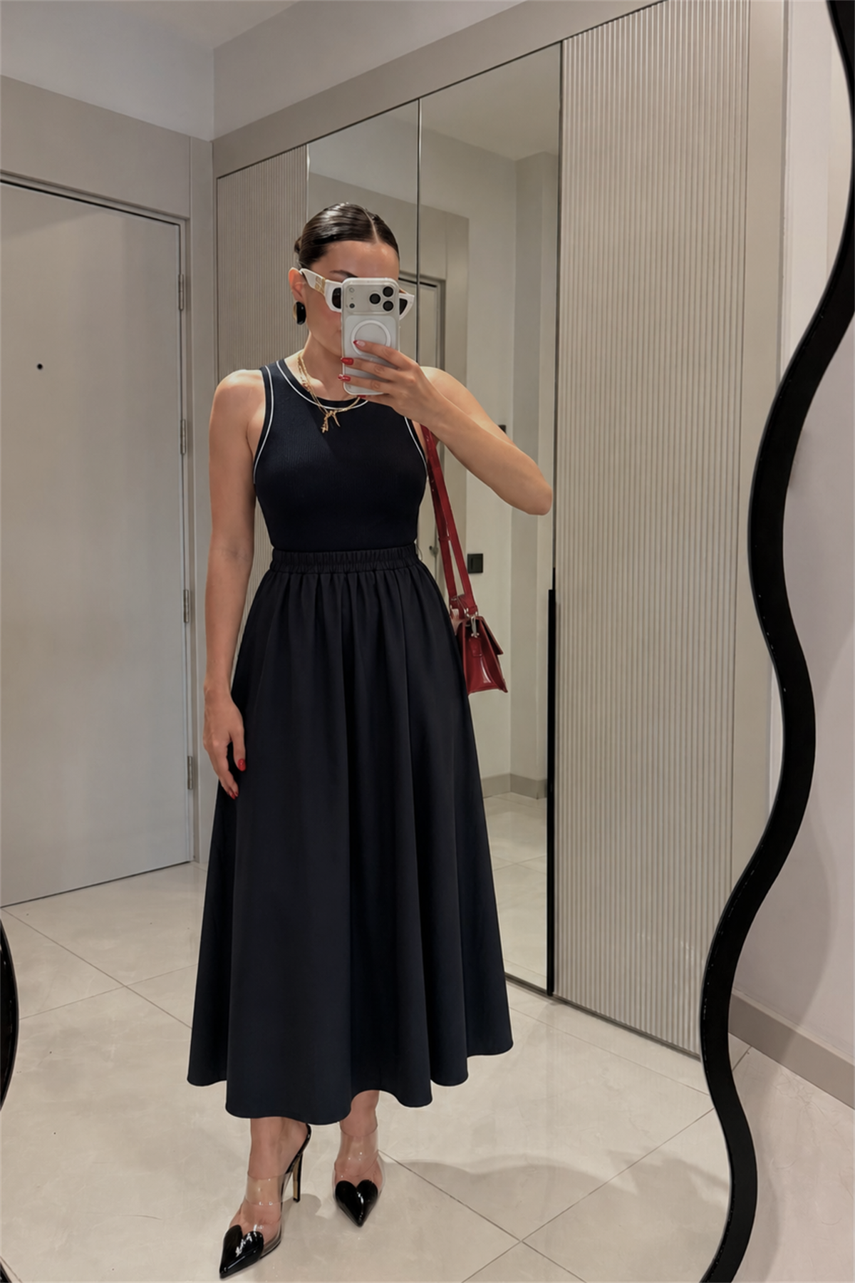 Catria Siyah Halter Yaka Spor Elbise