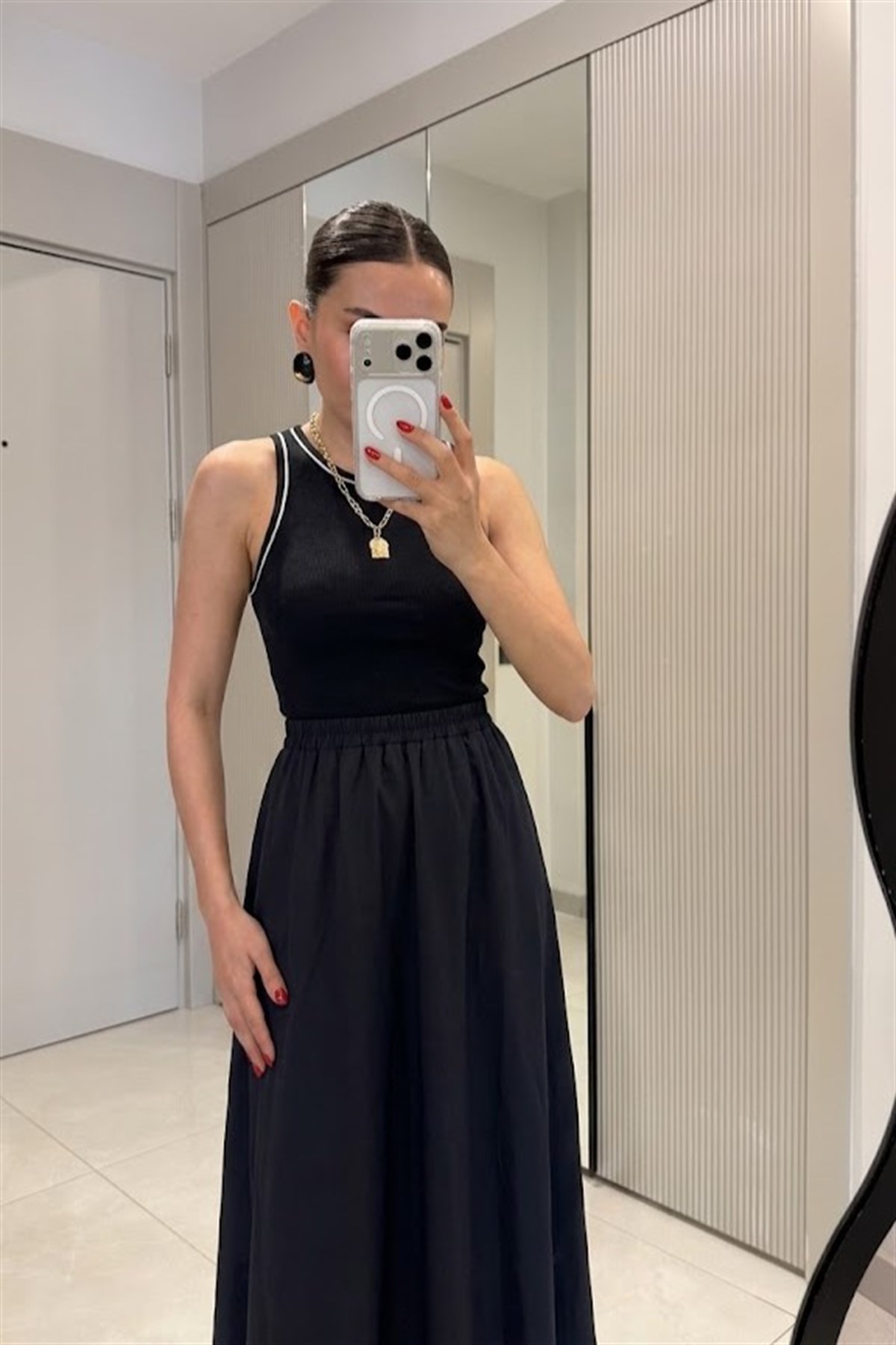 Catria Siyah Halter Yaka Spor Elbise