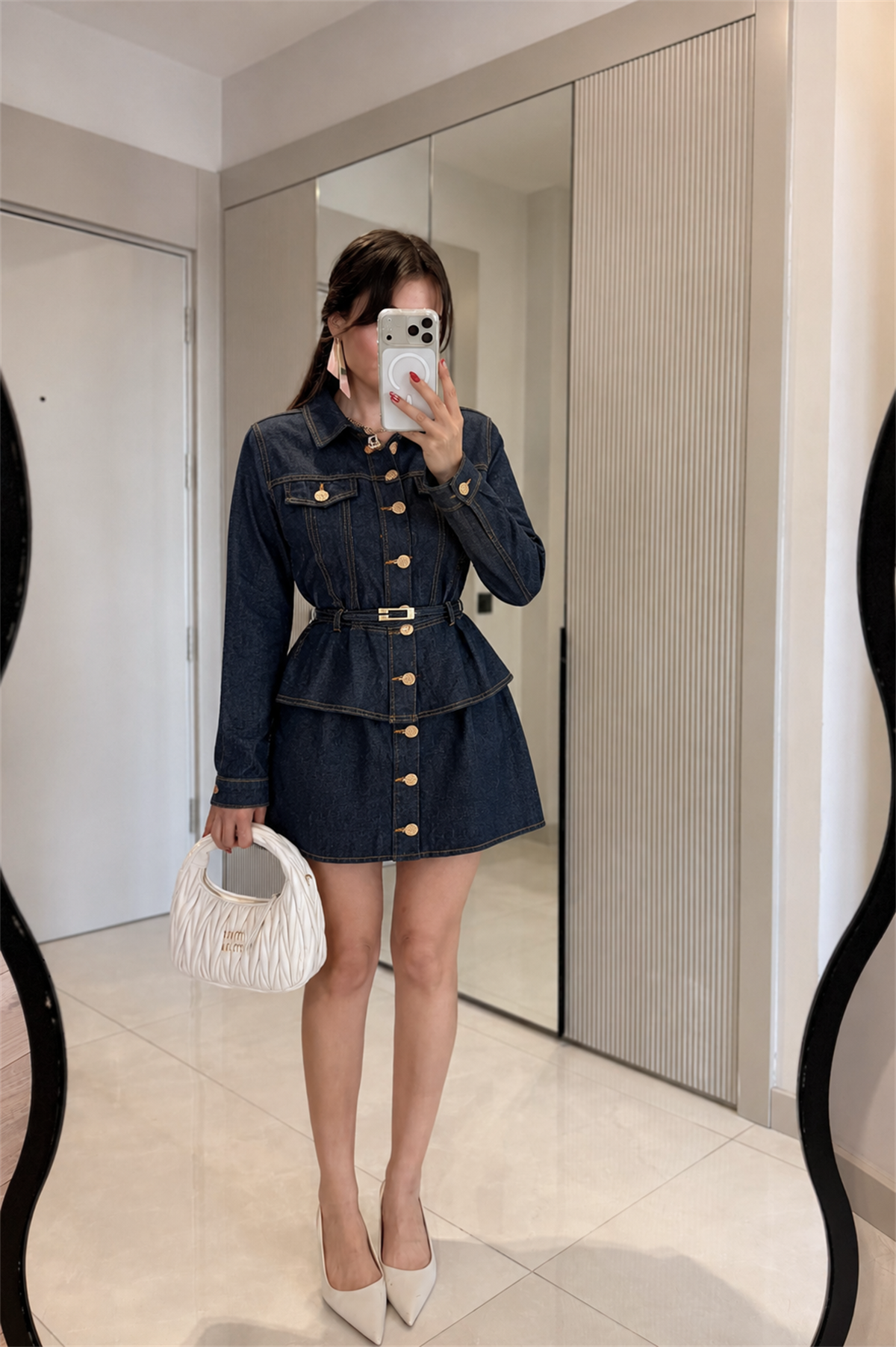 Celeste Denim Etekli Premium Takım