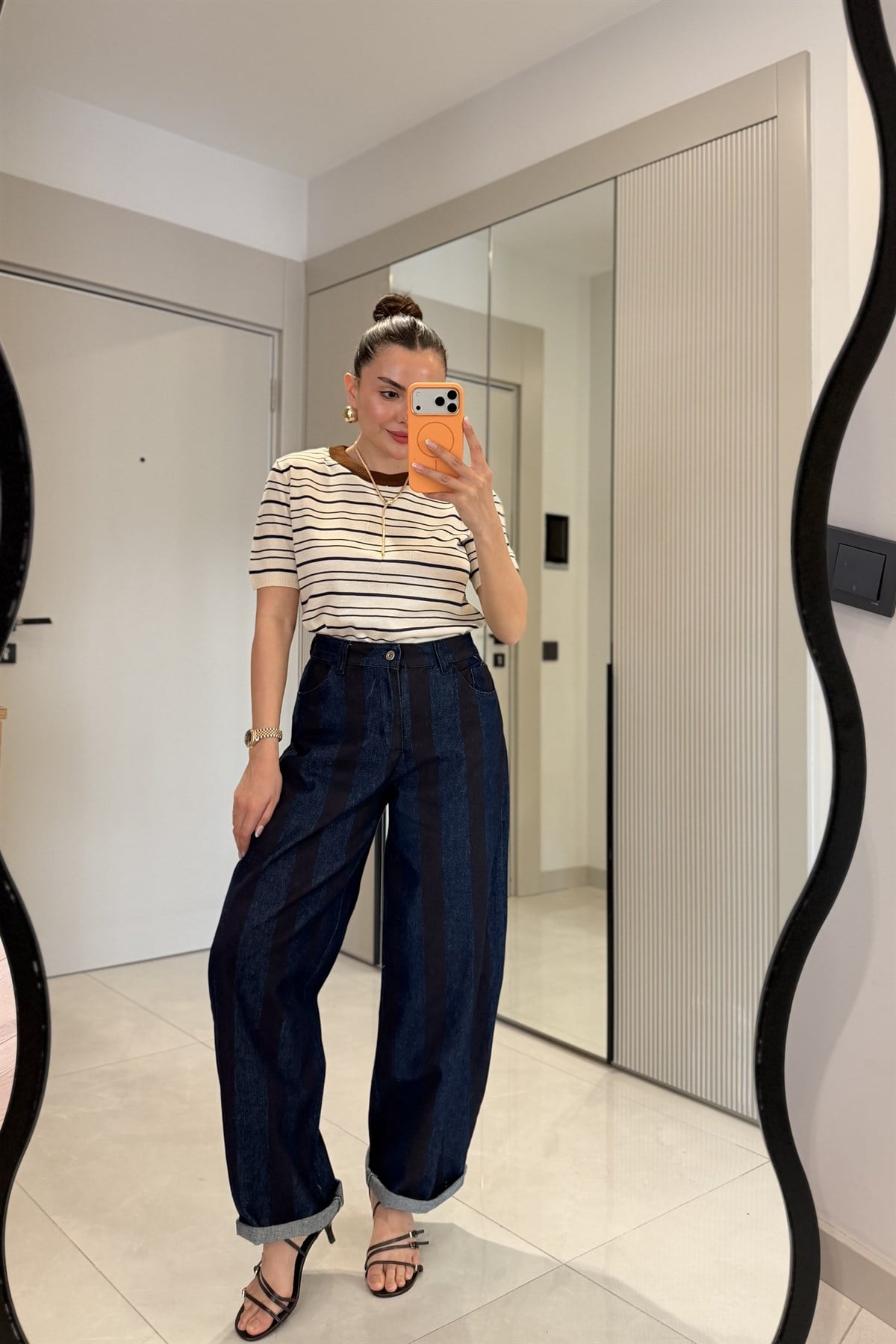 Chana Lacivert Baggy Denim Pantolon
