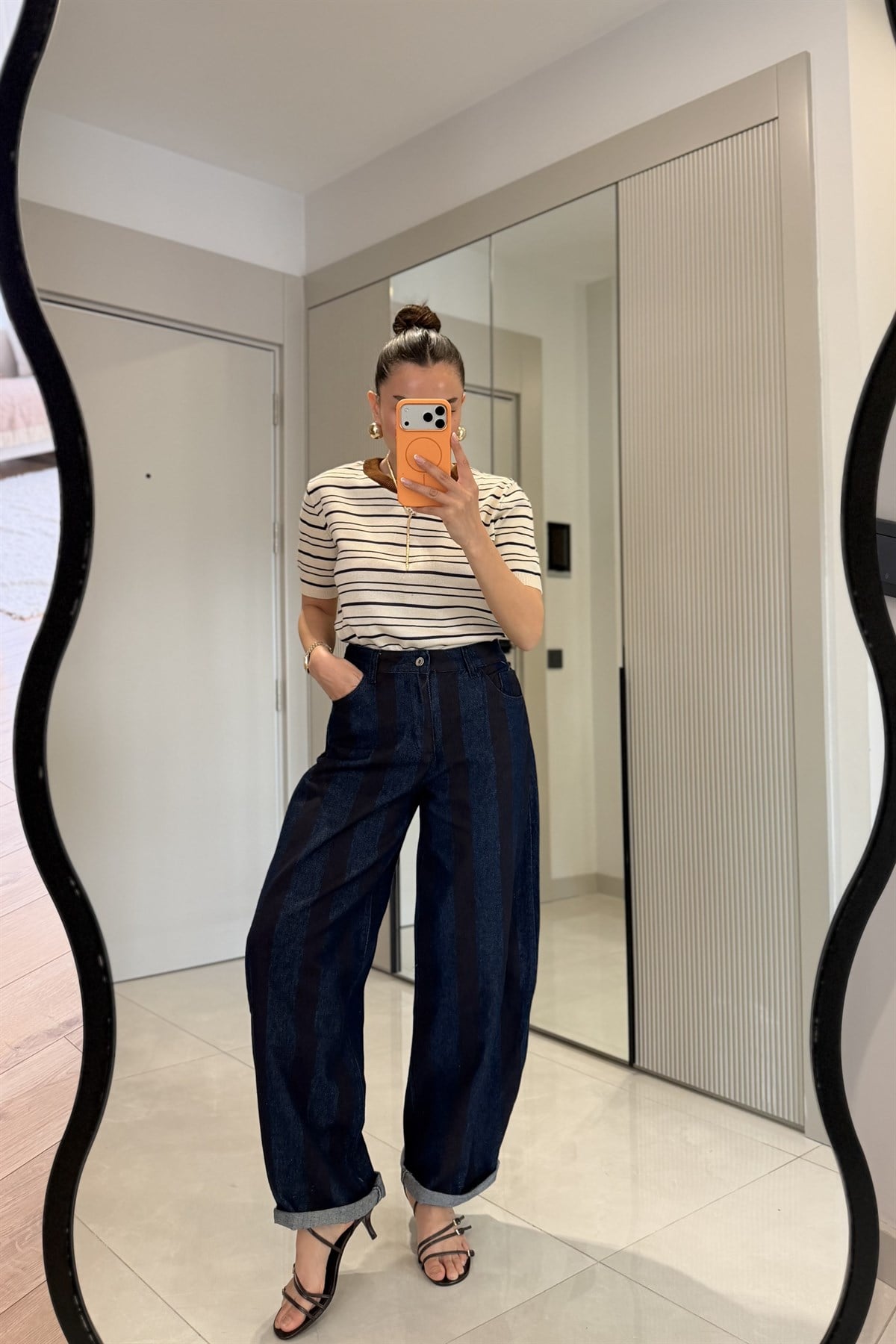 Chana Lacivert Baggy Denim Pantolon