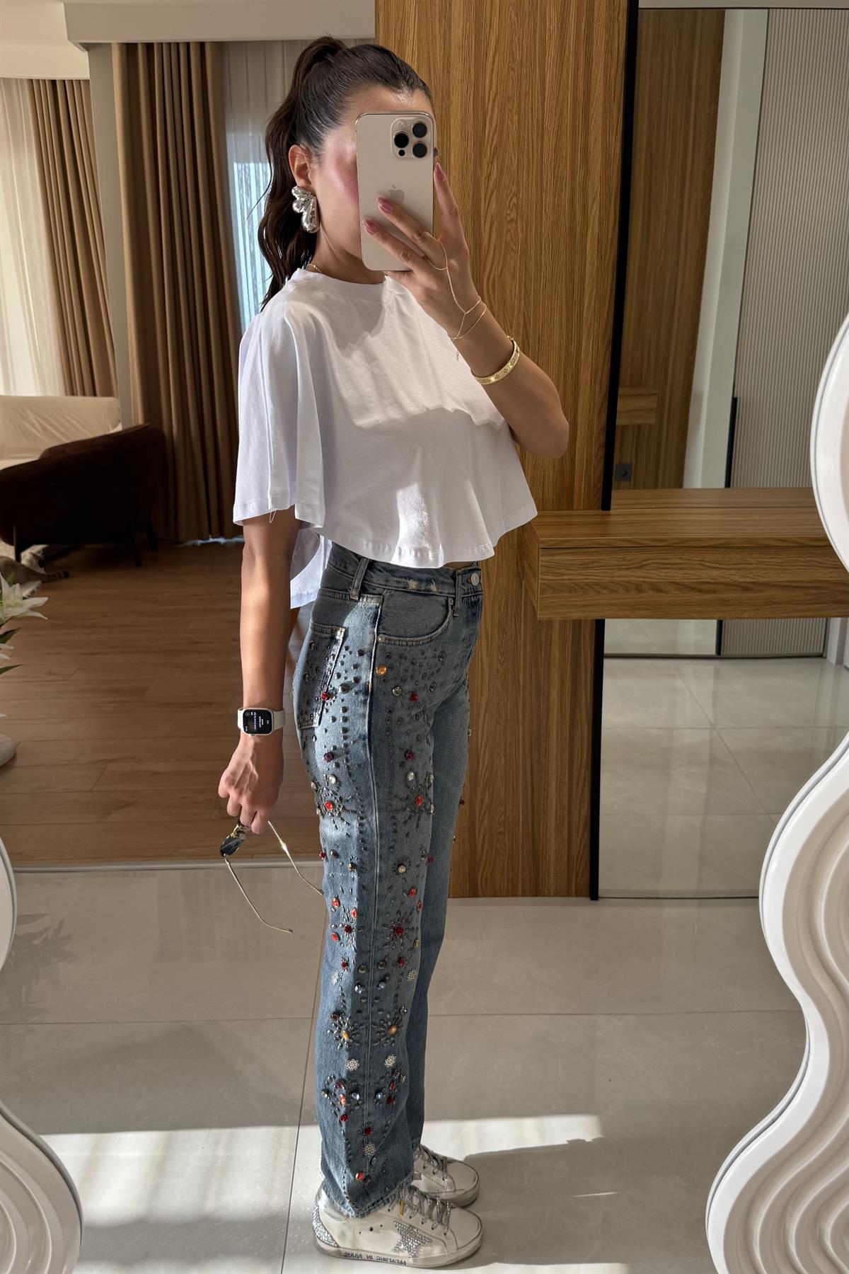 Chella Taş İşlemeli Tasarım Jean