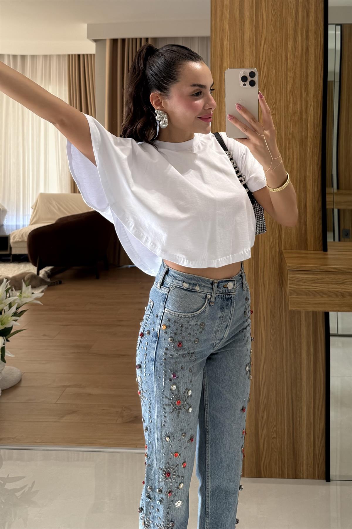 Chella Taş İşlemeli Tasarım Jean