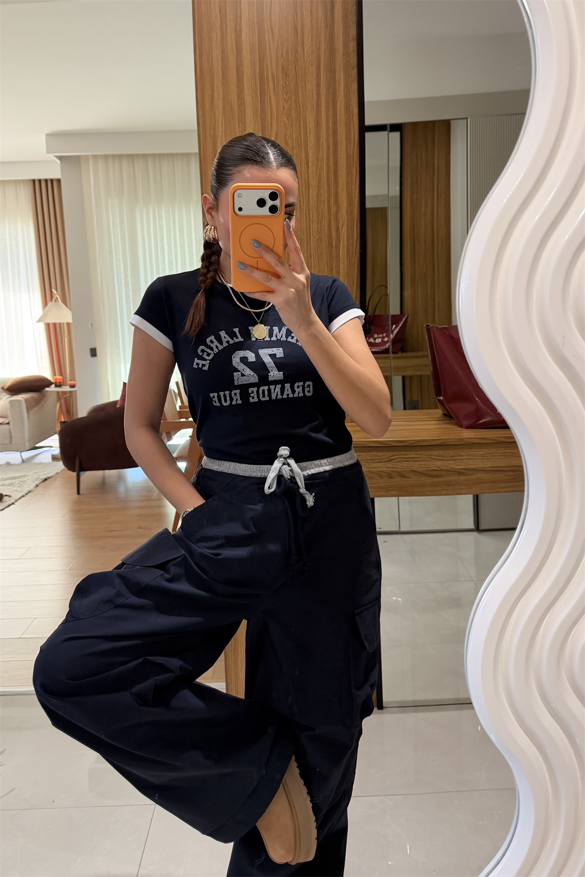 Chemin Lacivert Yazılı Tshirt 