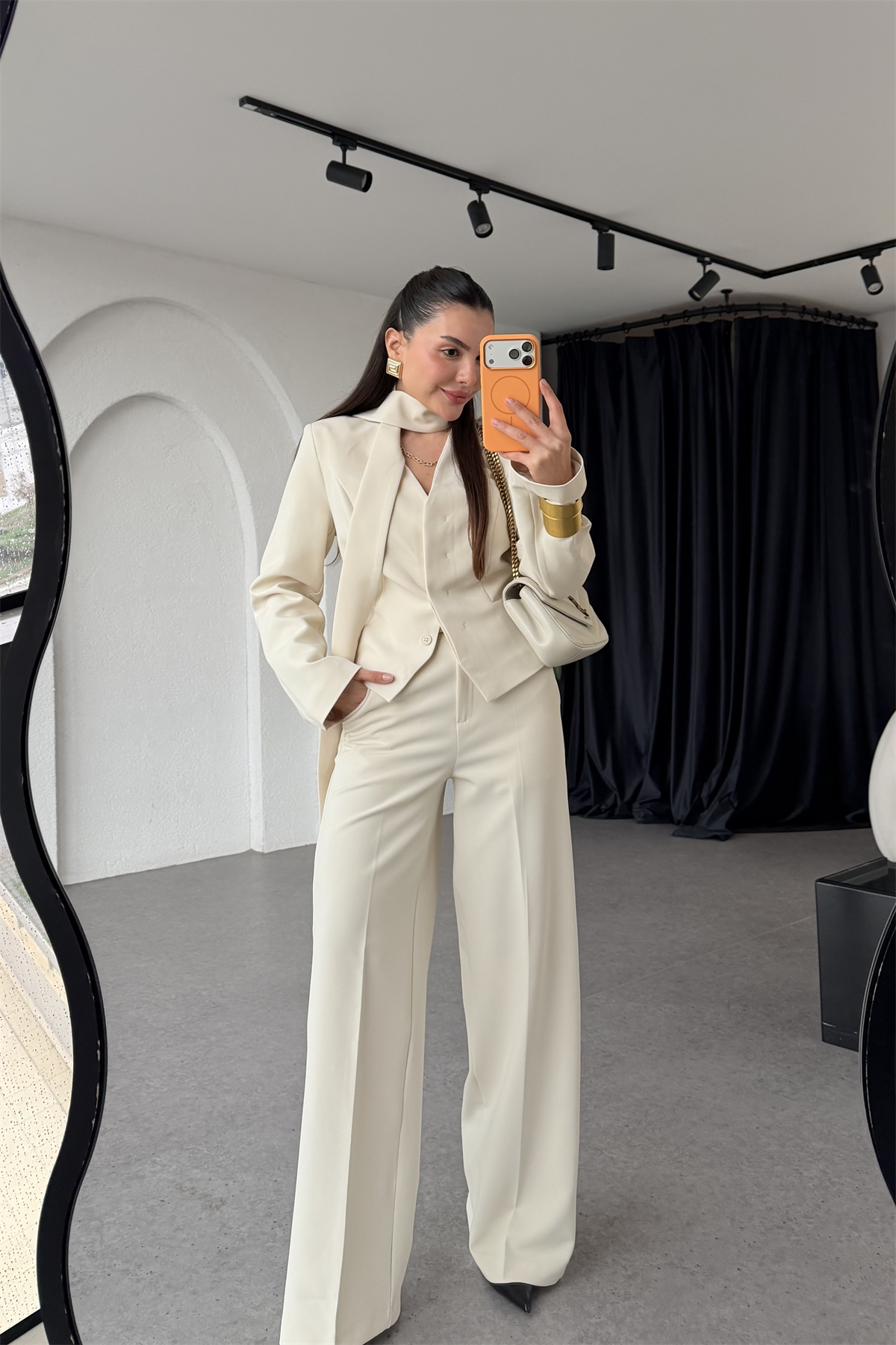 Cherva Bej Şallı Blazer Ceket