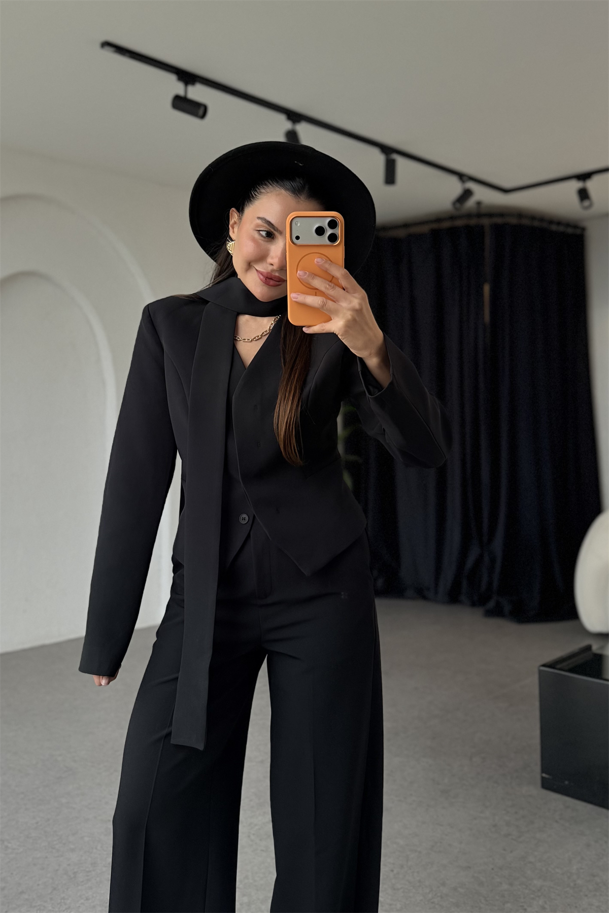 Cherva Siyah Şallı Blazer Ceket