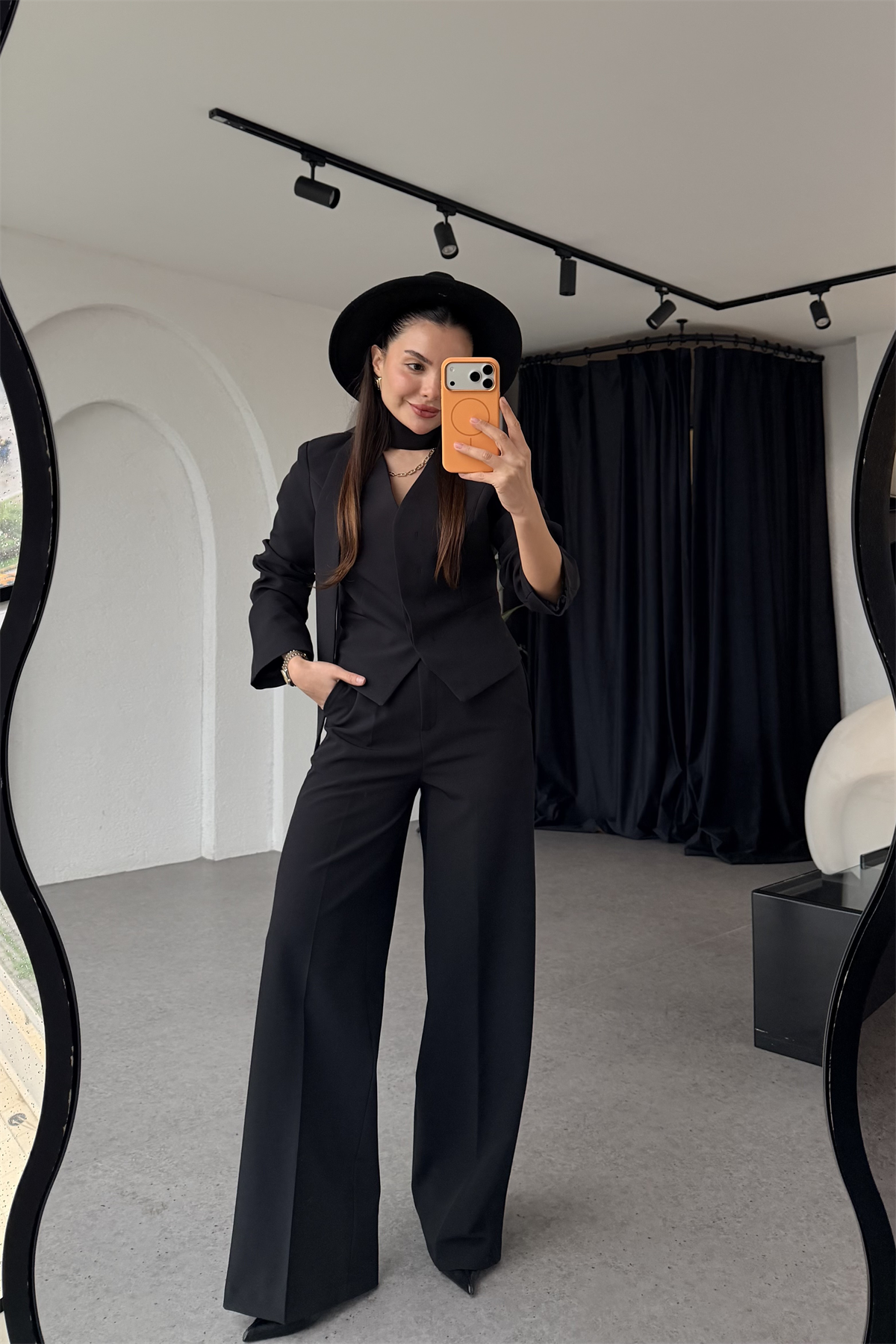 Cherva Siyah Şallı Blazer Ceket