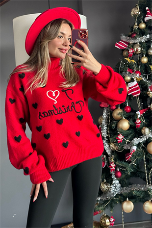 Christmas kırmızı kazak