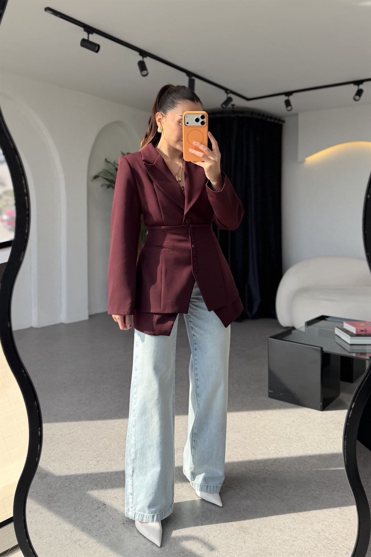 Cindy Mürdüm İkili Premium Blazer Ceket
