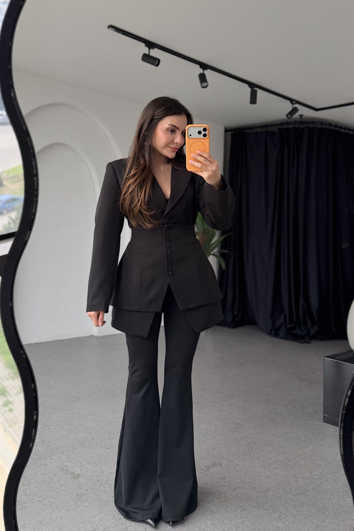 Cindy Siyah İkili Premium Blazer Ceket