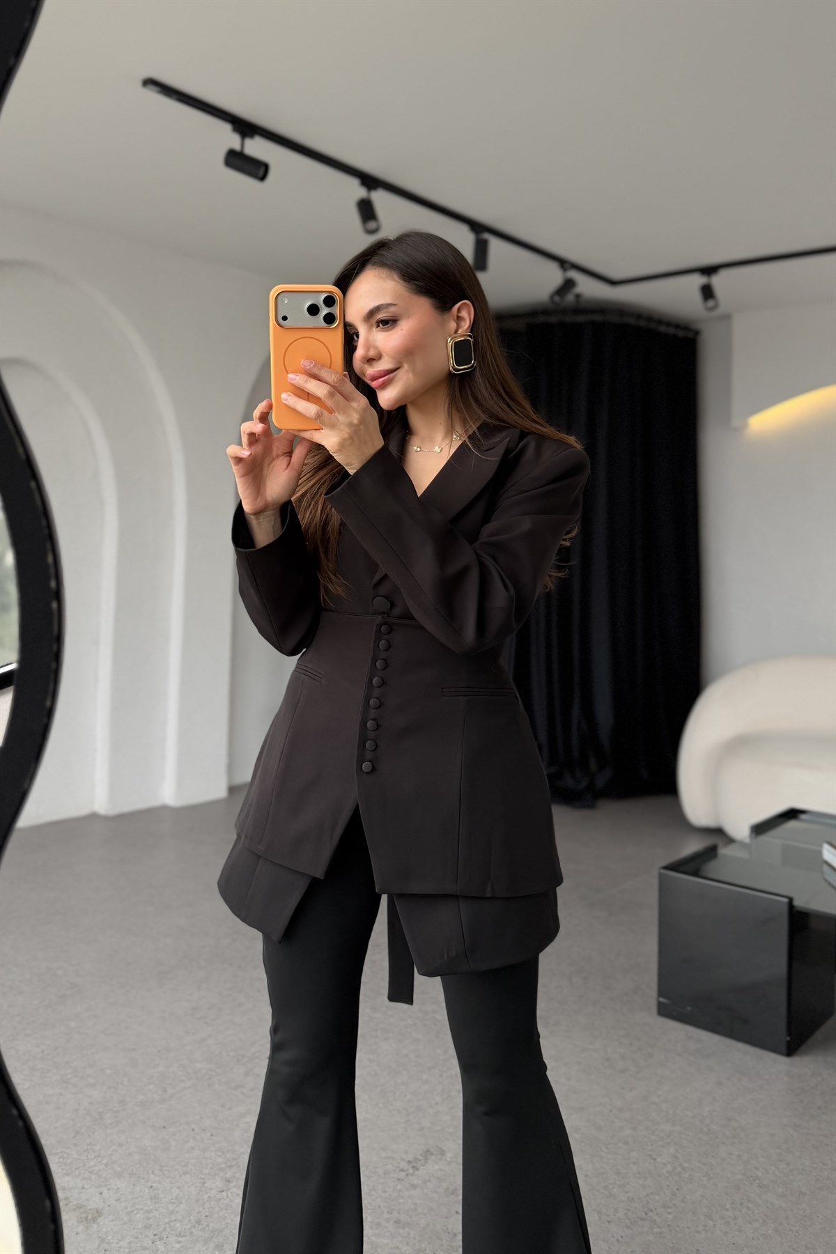 Cindy Siyah İkili Premium Blazer Ceket