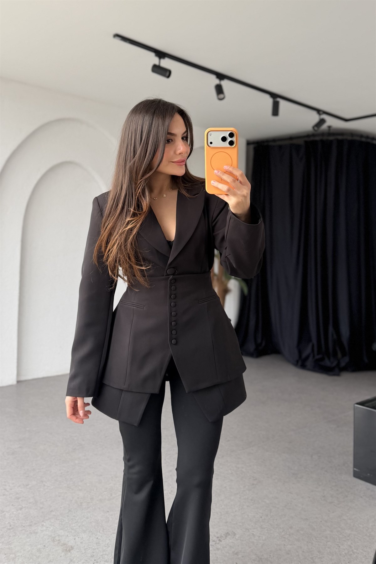 Cindy Siyah İkili Premium Blazer Ceket