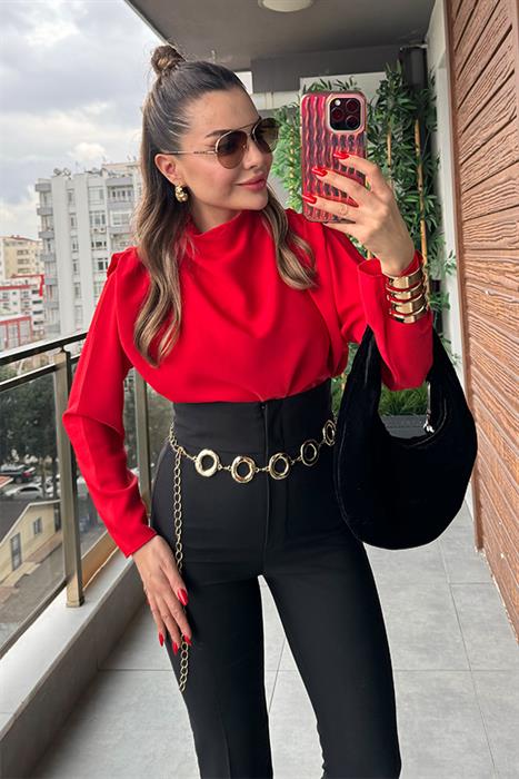 Claride Kırmızı Şık Bluz