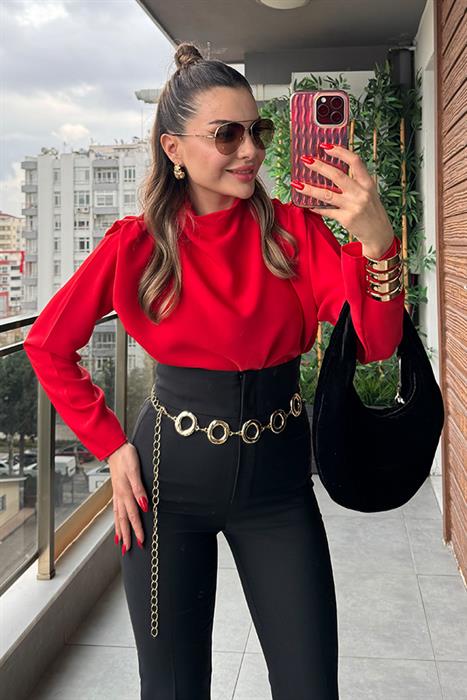 Claride Kırmızı Şık Bluz