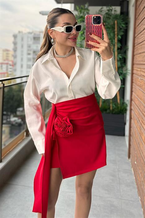 Clouds Beyaz Tensel Gömlek