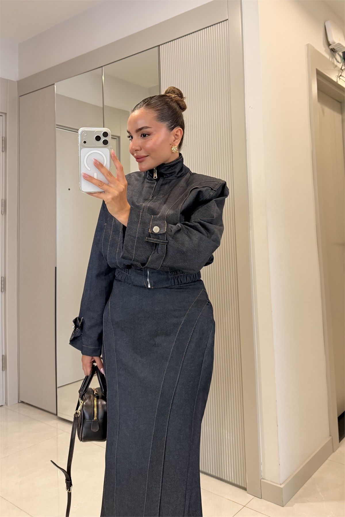 Cosima Üçlü Denim Etek Takım