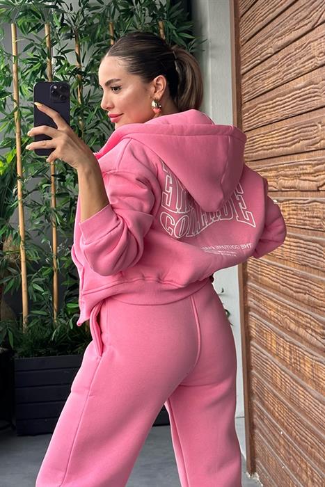Couture 3 İplik Şardonlu Eşofman Takım - Pembe