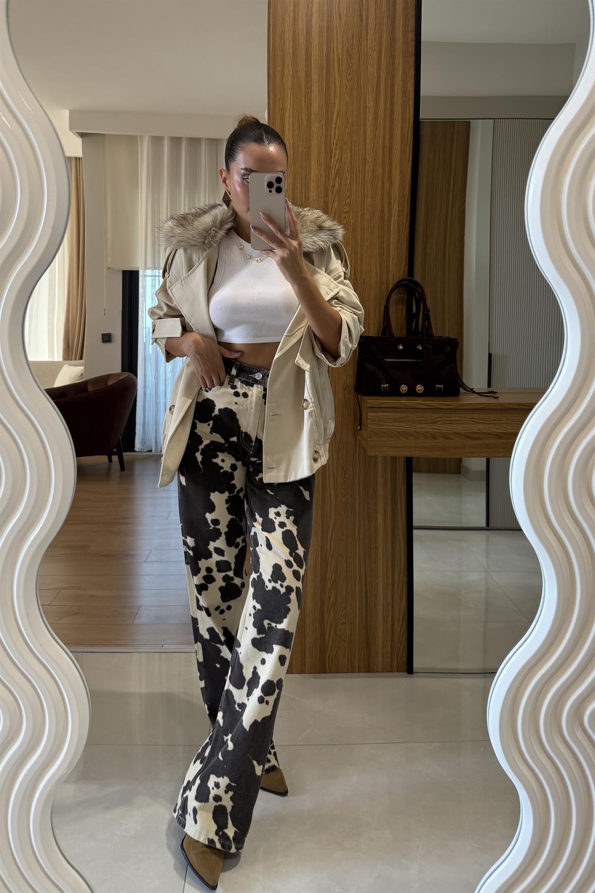 Cowe Dalmaçyalı Desenli Jean