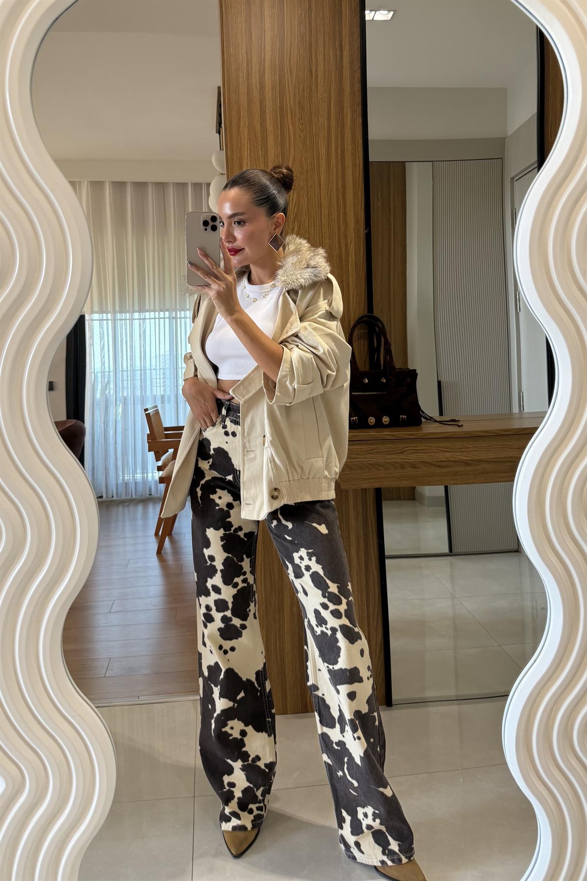 Cowe Dalmaçyalı Desenli Jean