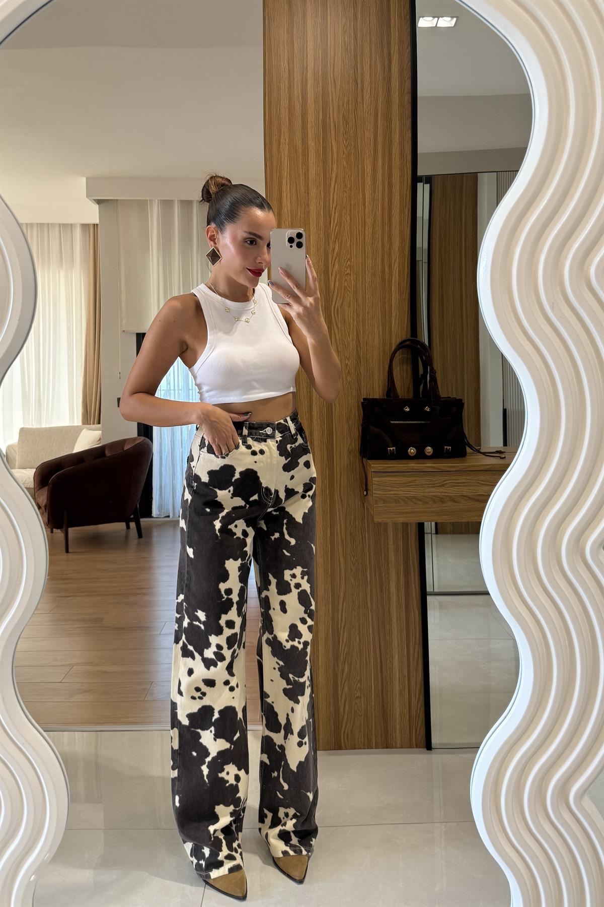 Cowe Dalmaçyalı Desenli Jean