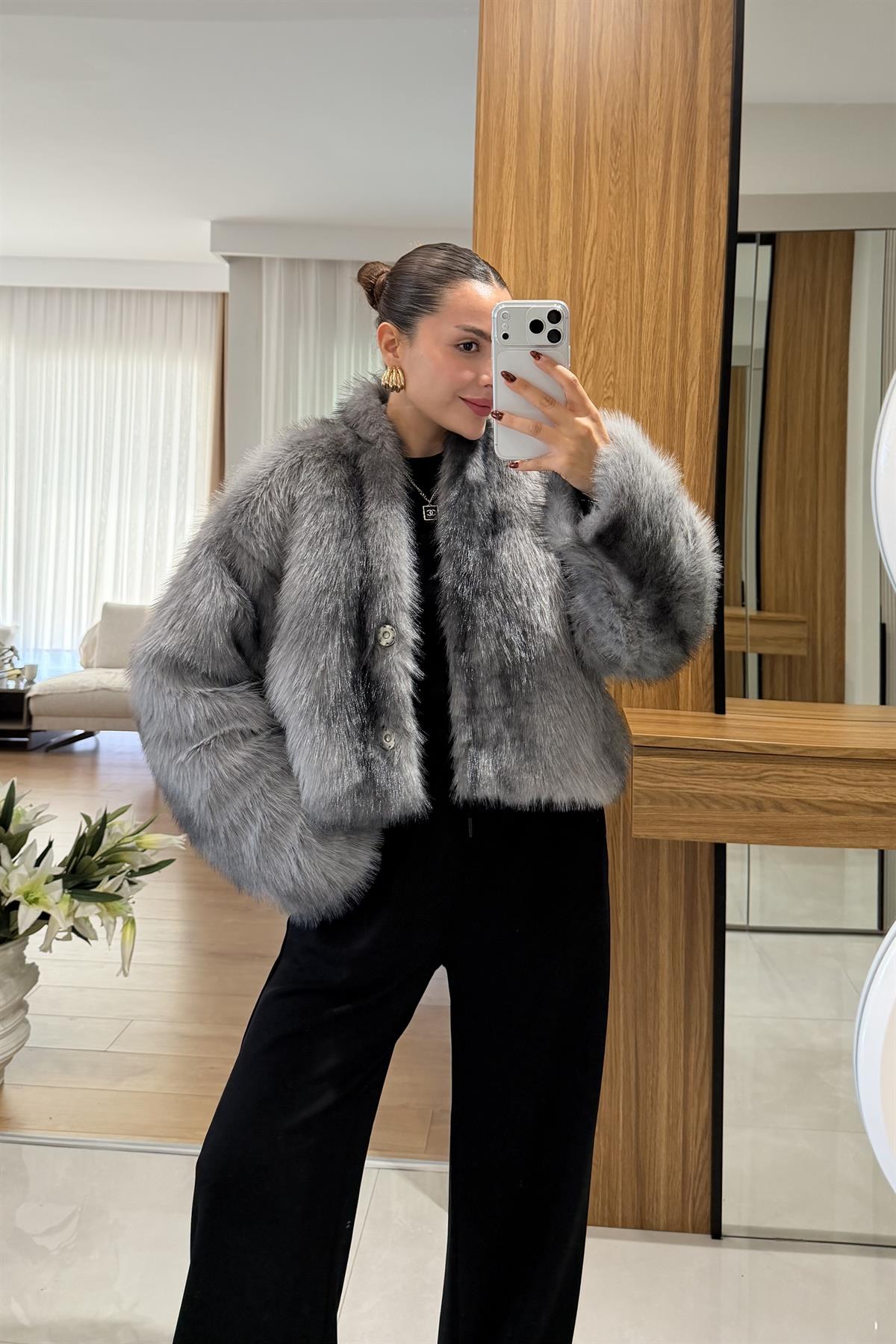 Cristal Antrasit Premium Kürk