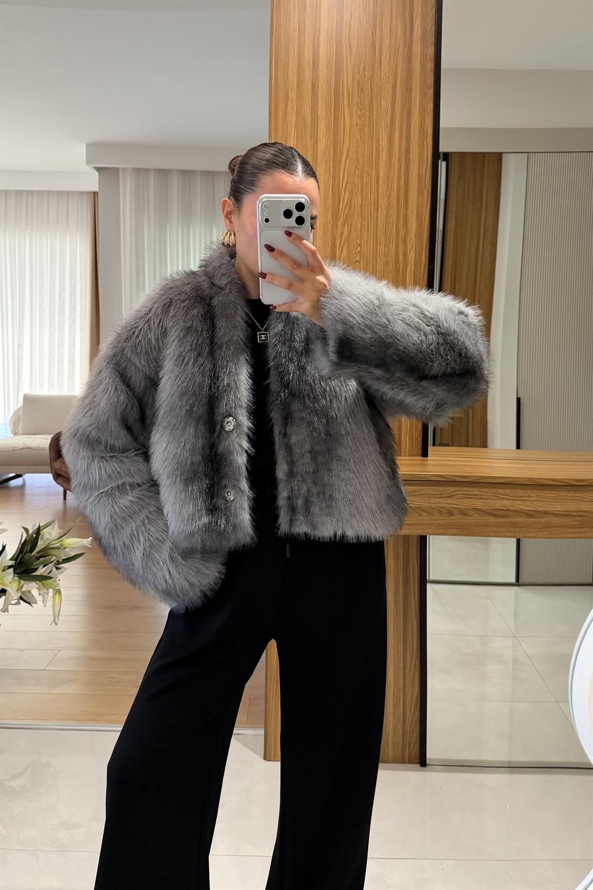 Cristal Antrasit Premium Kürk