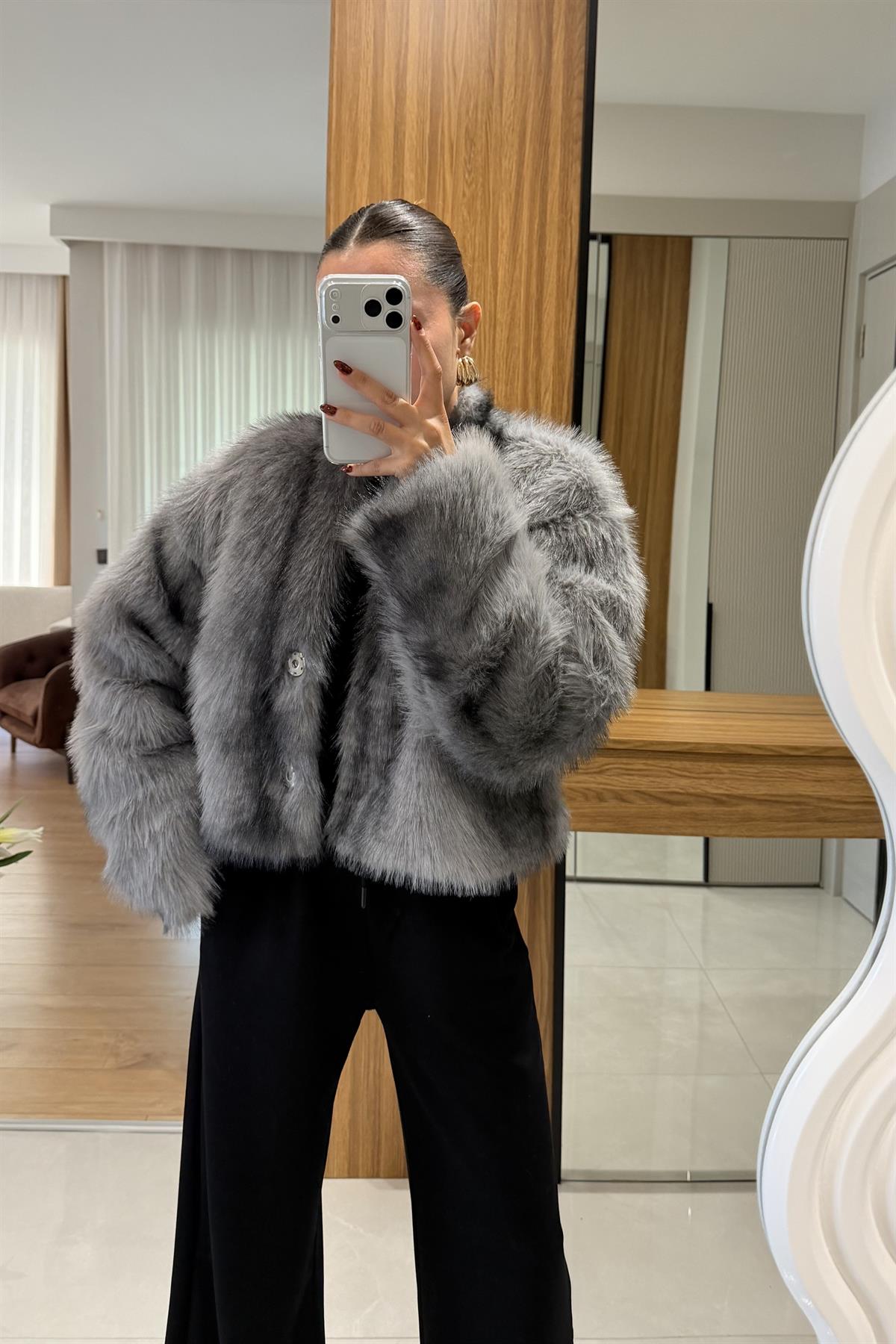 Cristal Antrasit Premium Kürk