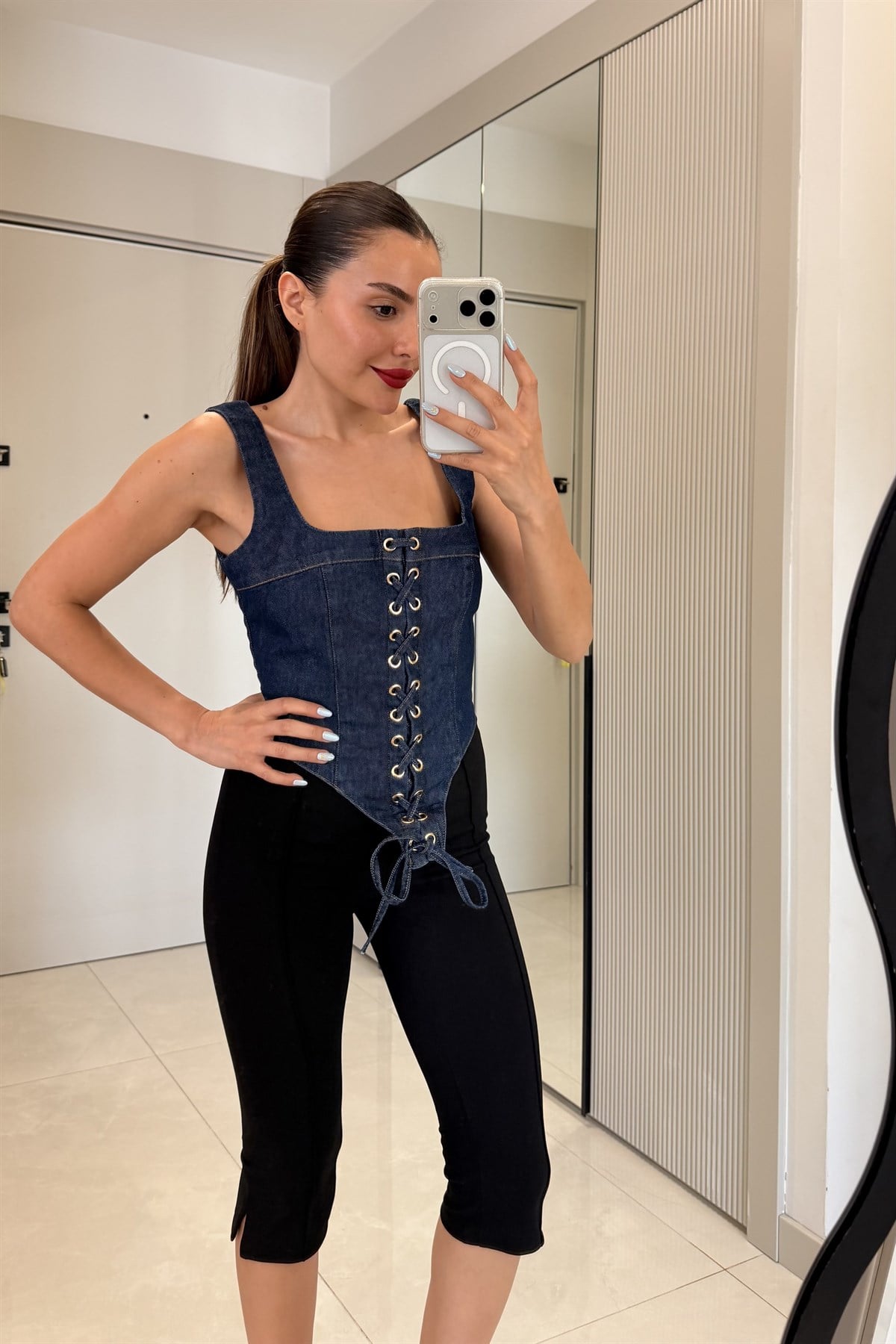 Cruz Denim Korse Kuşgözü Detaylı Büstiyer