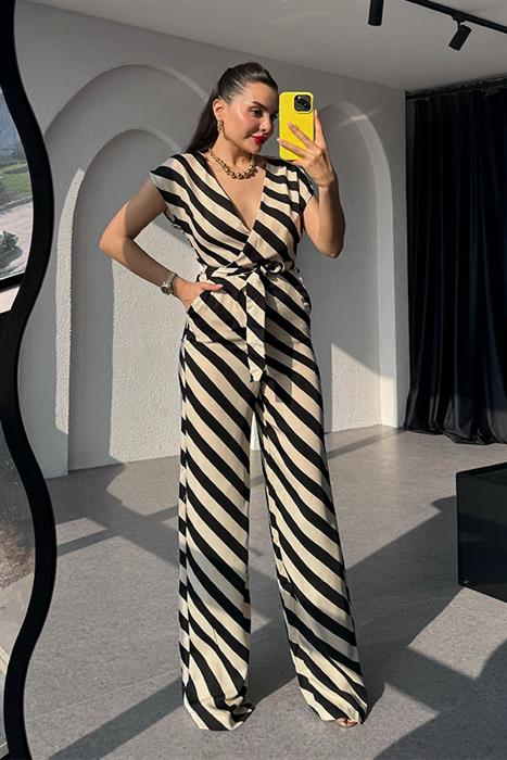 Danika Çizgili Kuşaklı Tulum