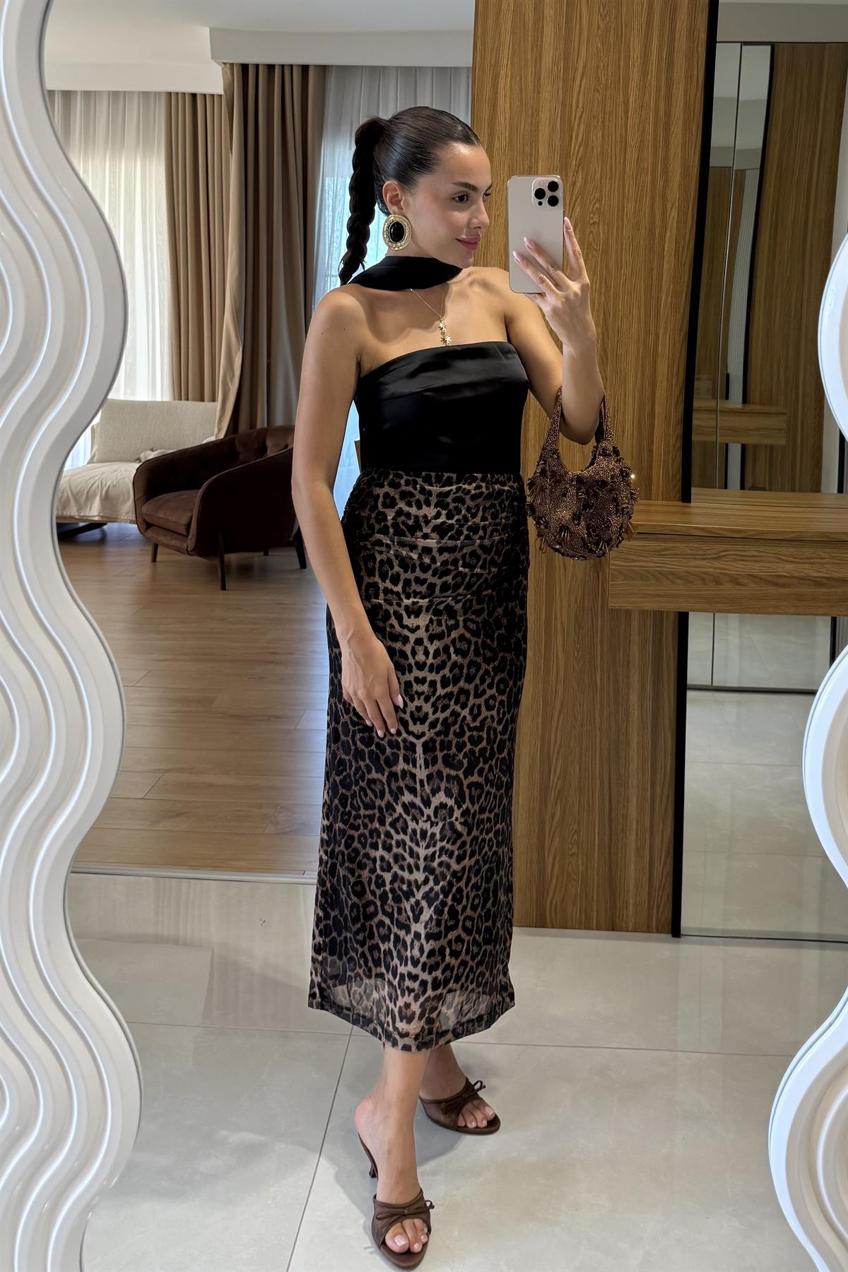 Danny Leopar Astarlı Etek