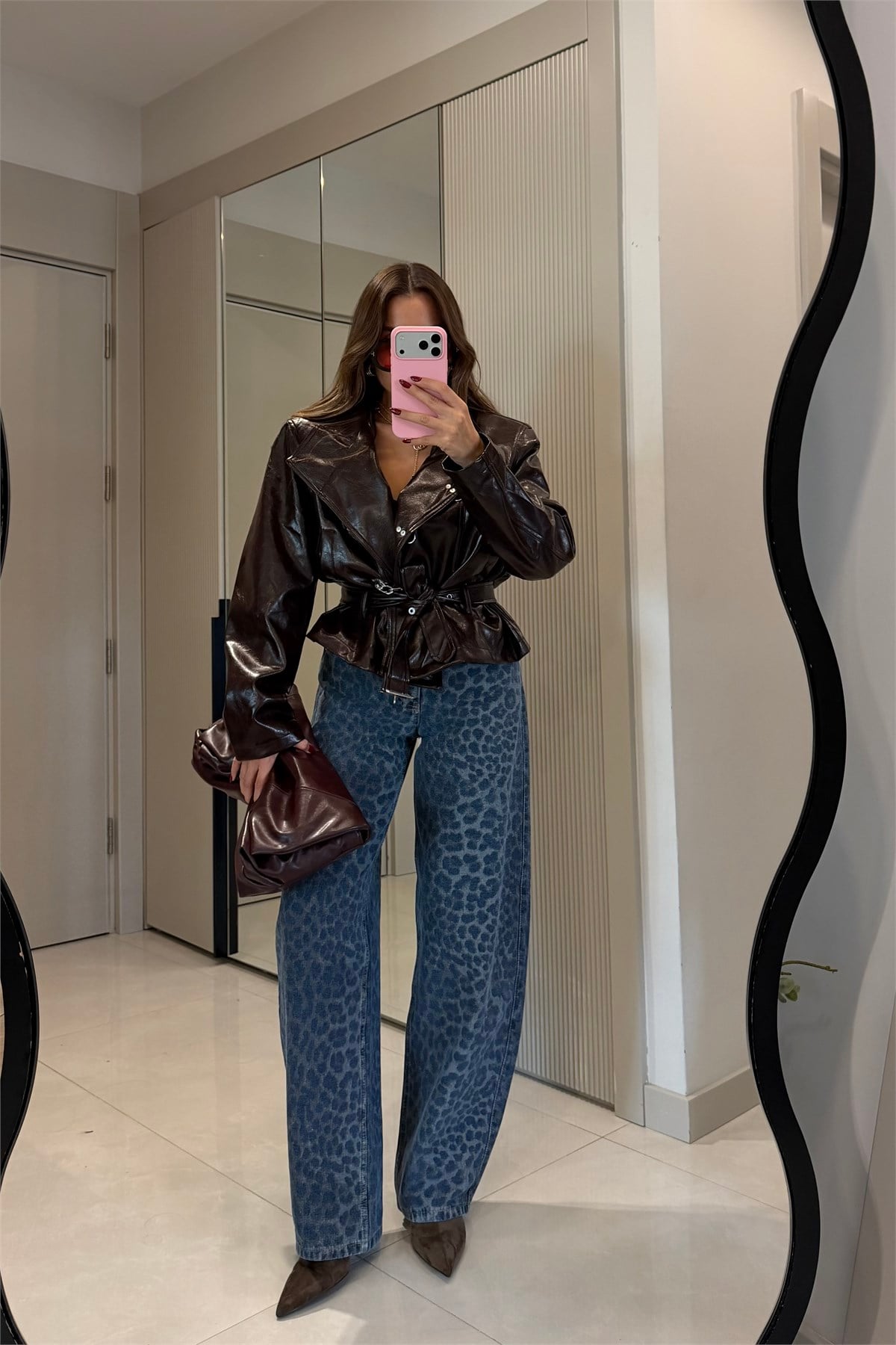 Dany Mavi Leopar Barrel Jean