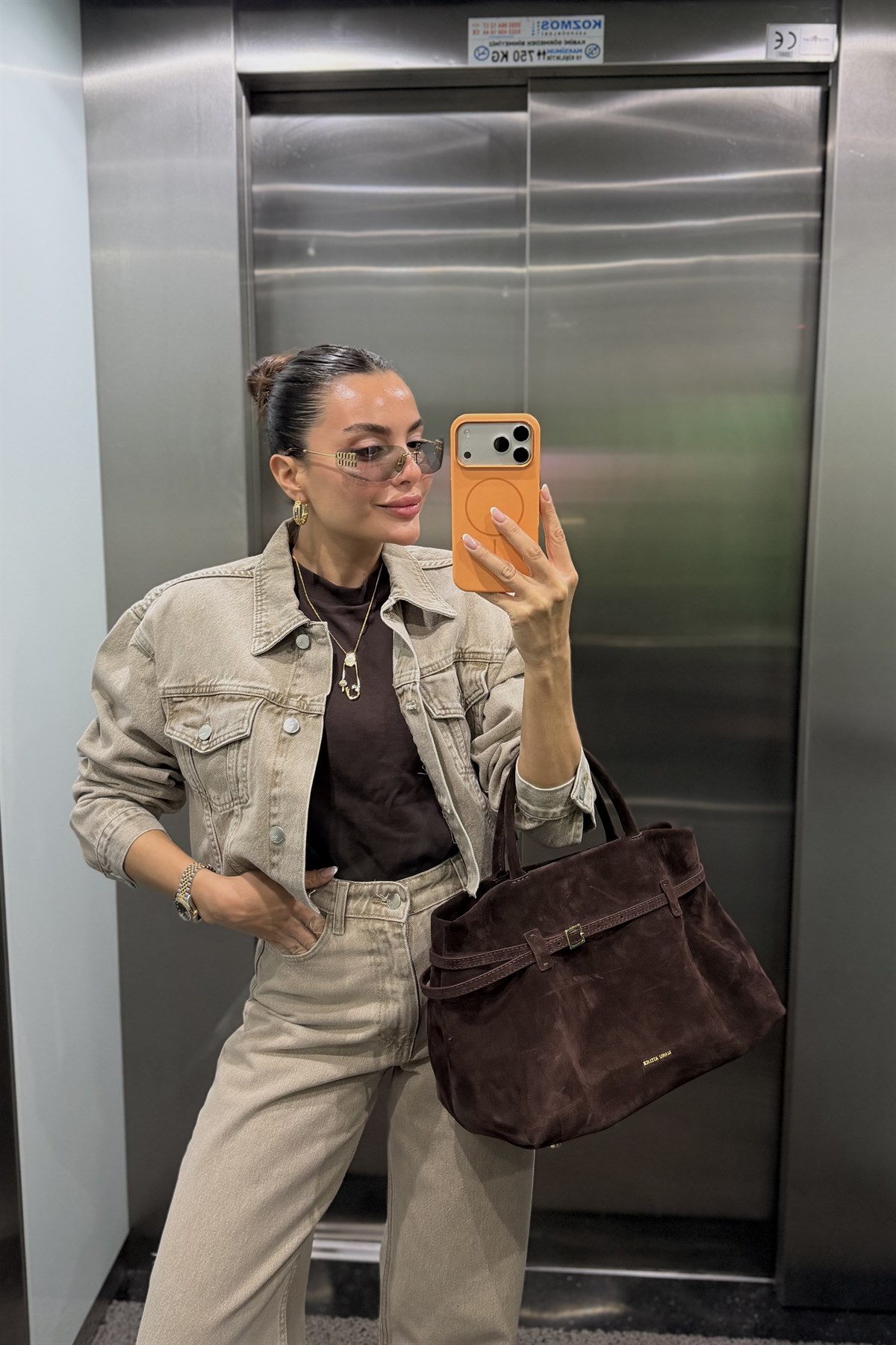 Daria Haki Yıkama Crop Ceket