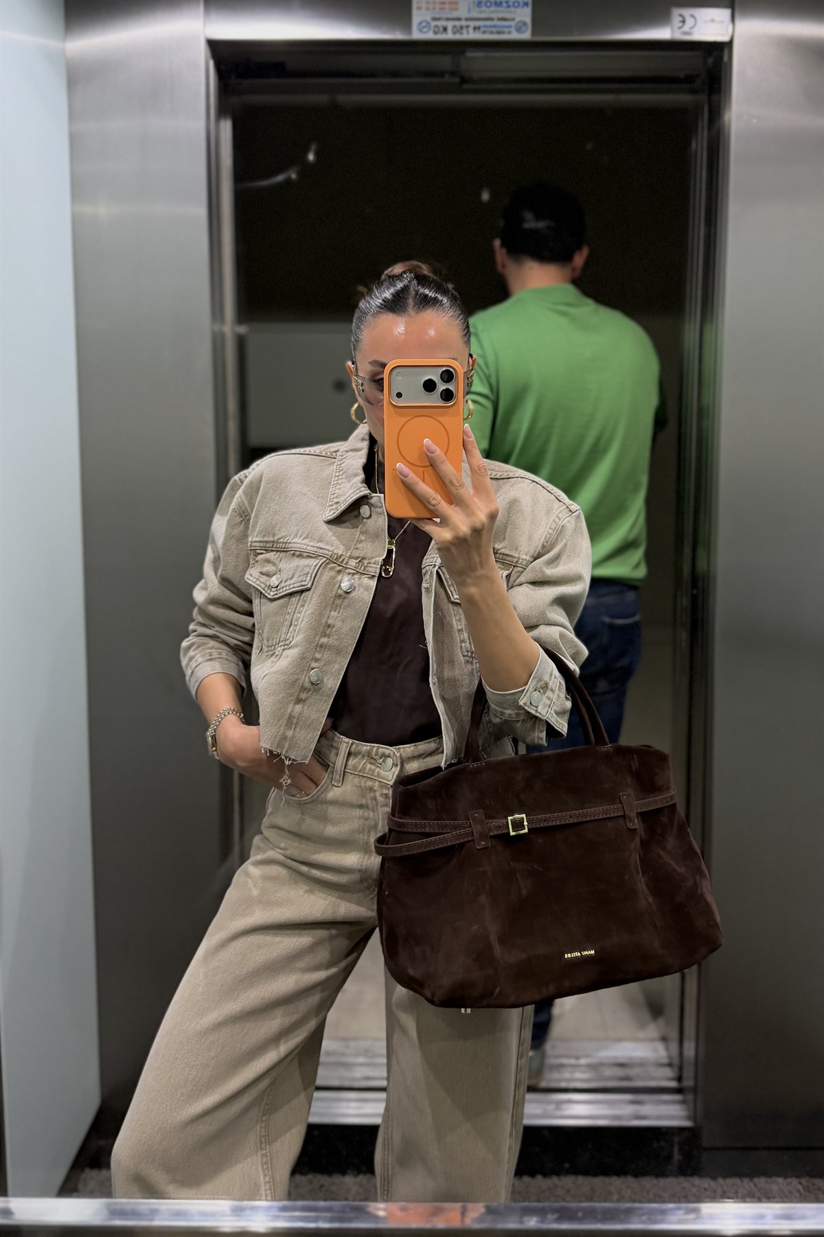 Daria Haki Yıkama Crop Ceket