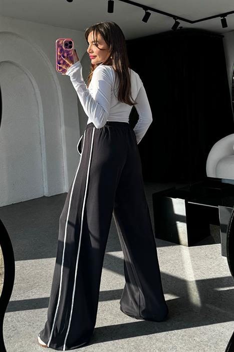 Dativus Siyah Şeritli Modal Eşofman Altı 