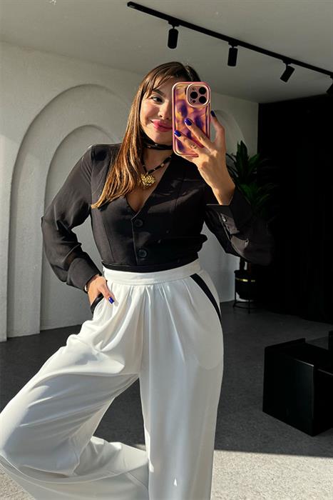 Dens Kolları Trasparan Düğmeli Gömlek 