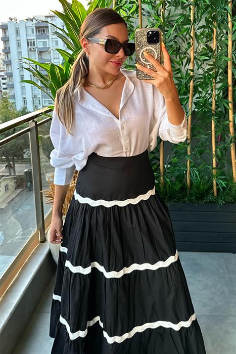 Dewy Robalı Oversize Gömlek