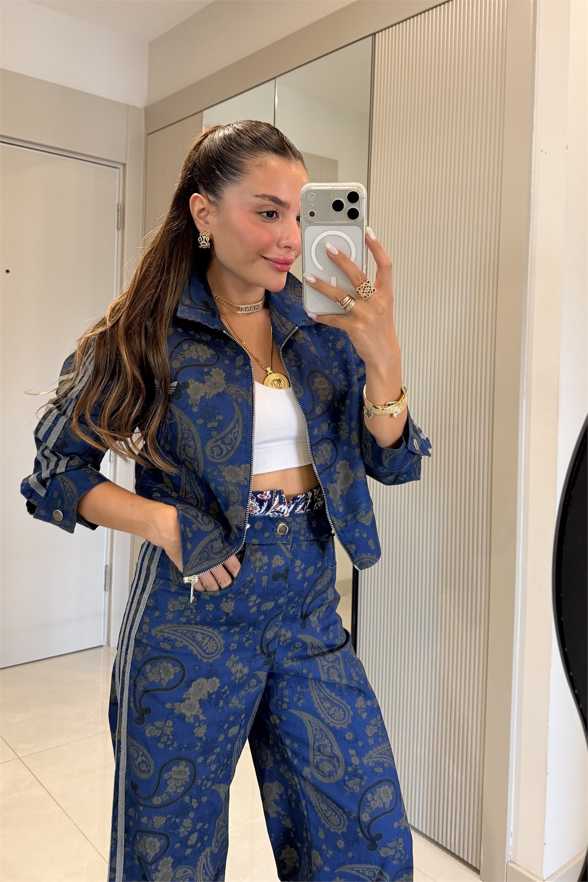 Diamond Lacivert Desenli Marka Model Takım