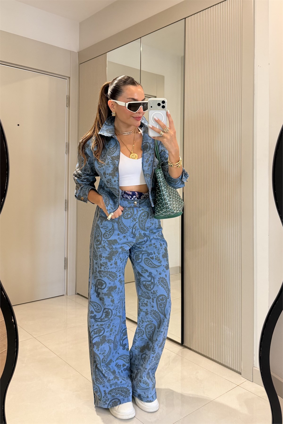 Diamond Mavi Desenli Marka Model Takım