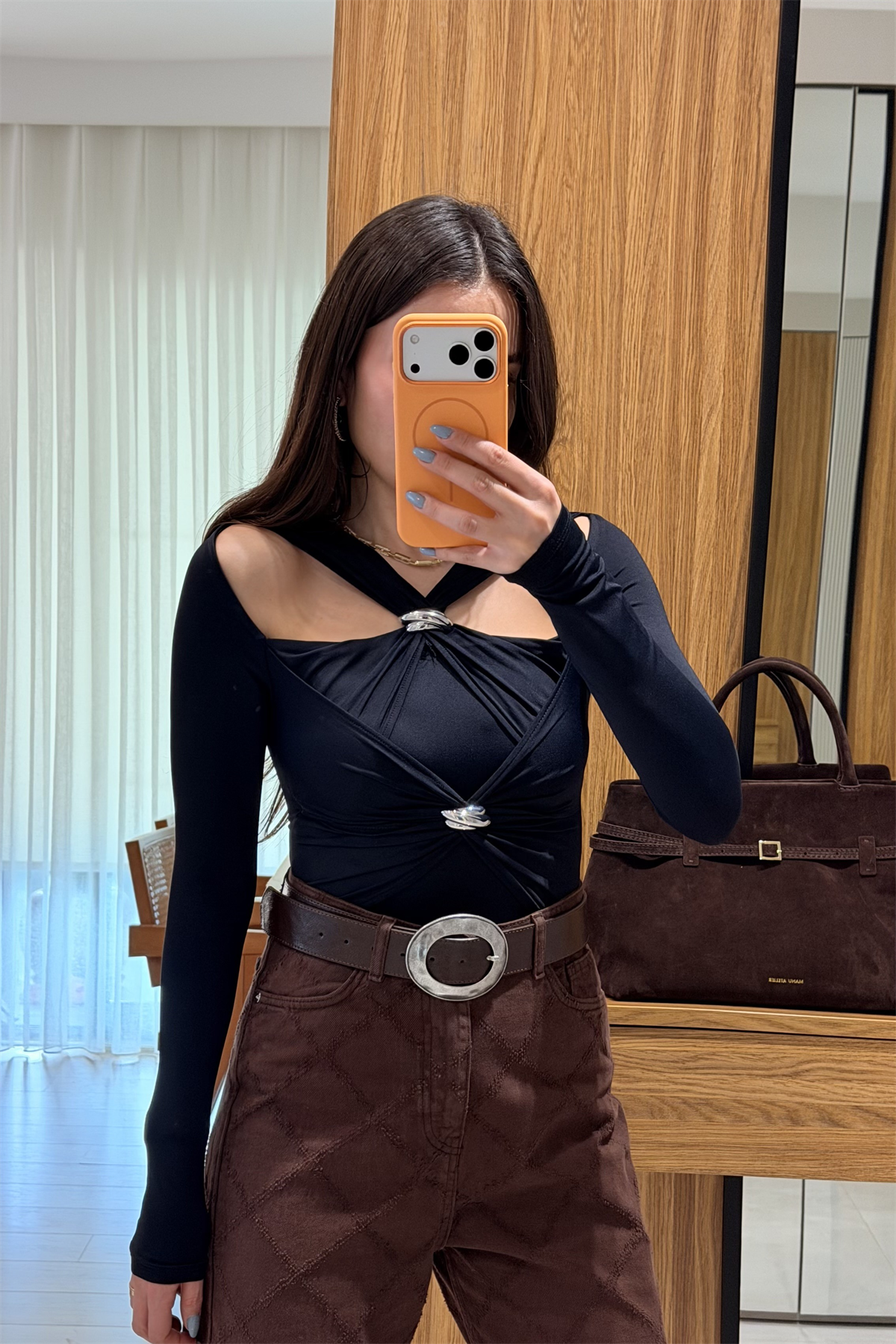 Diedre Siyah Aksesuarlı Body