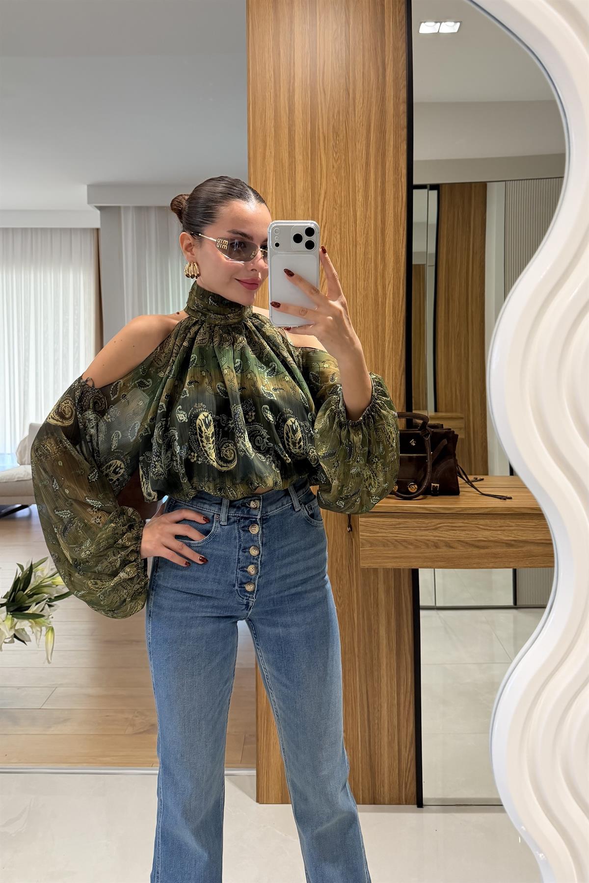 Doen Düğmeli İspanyol Jean