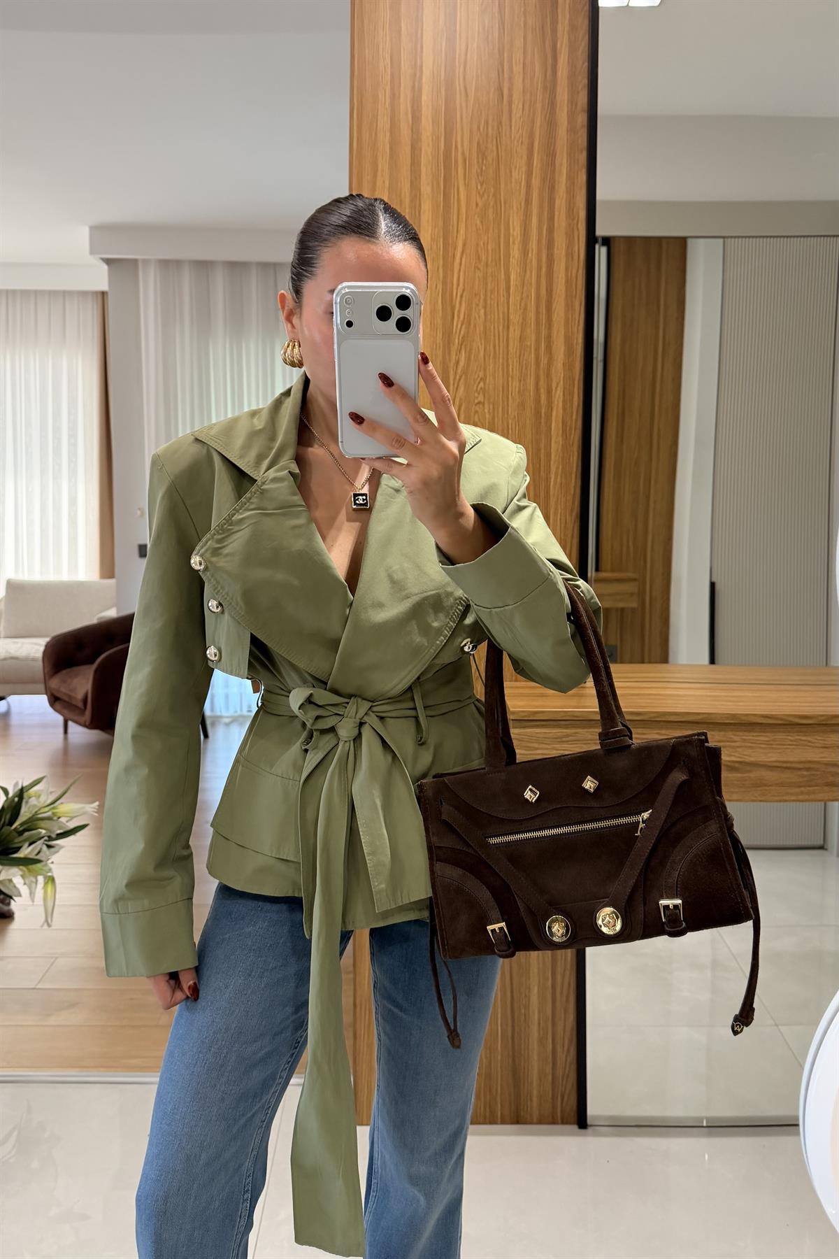 Dolce Haki Vatkalı Trenç