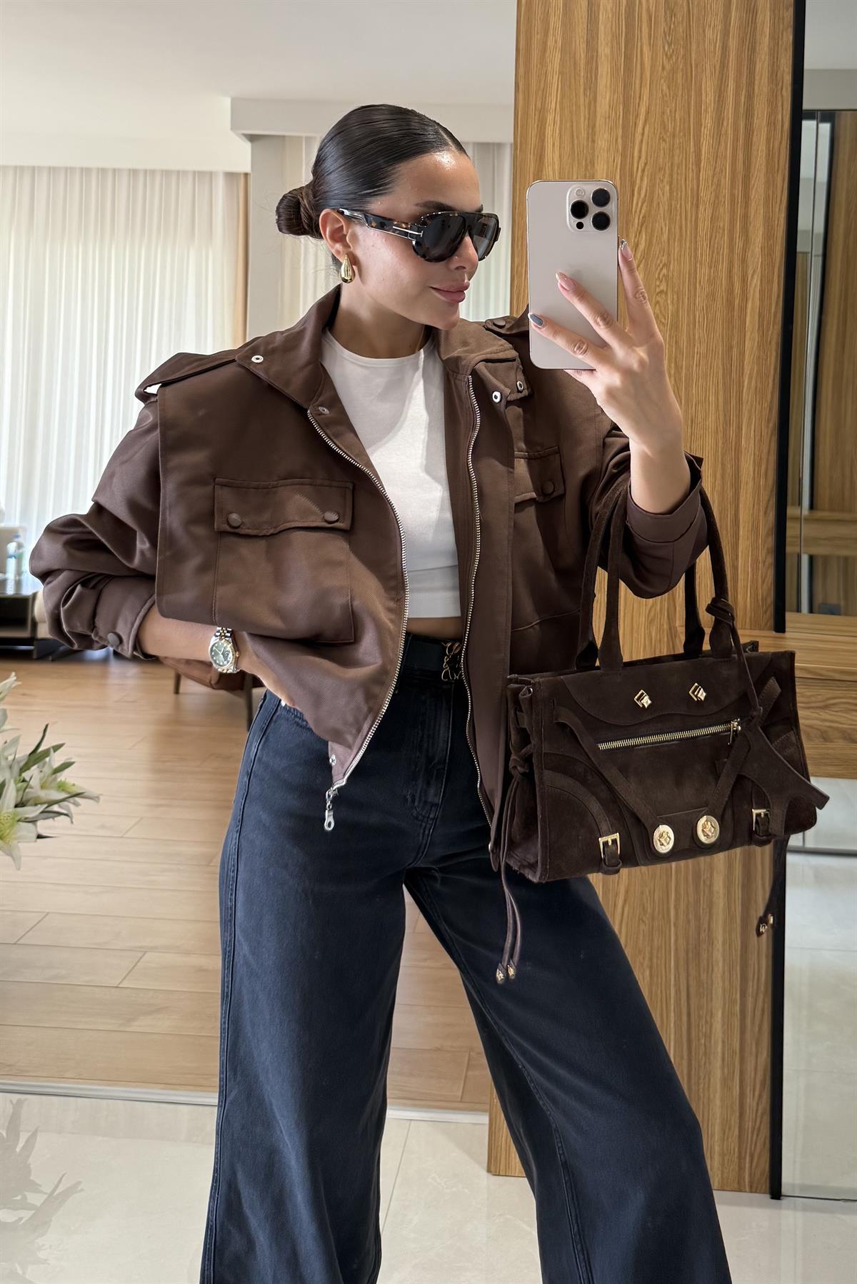 Donato Kahve Bomber Vatkalı Ceket 