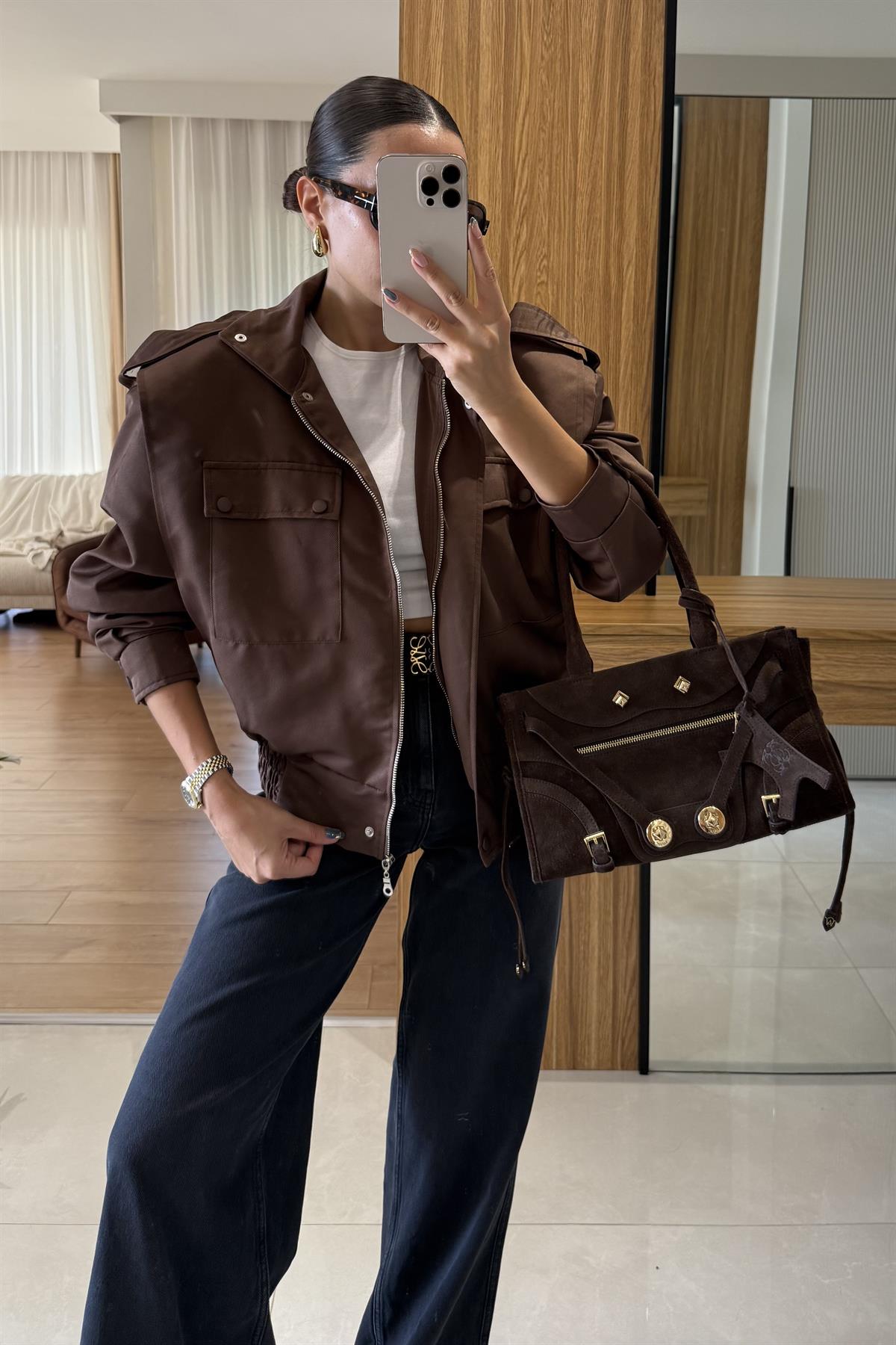 Donato Kahve Bomber Vatkalı Ceket 